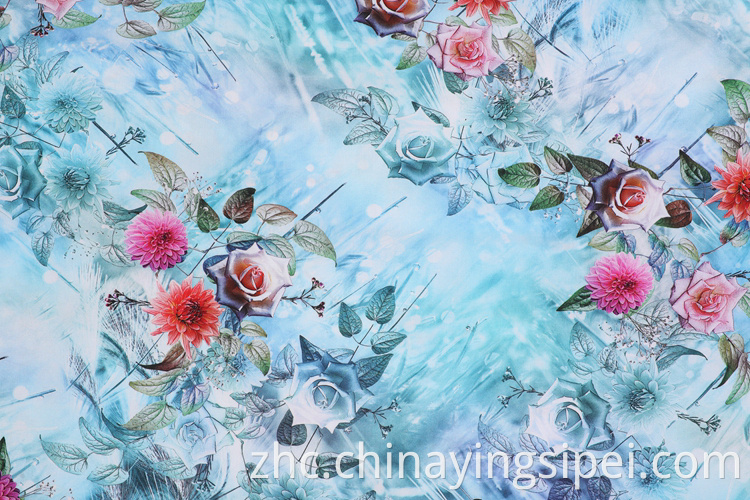 定制染色的窗帘式人造丝数字印刷面料 Custom Color Dyed Poplin Rayon Digital Print Fabric